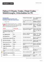 Fallout 3 Cheats Codes Cheat Codes Walkthroughs Unlockables For PC